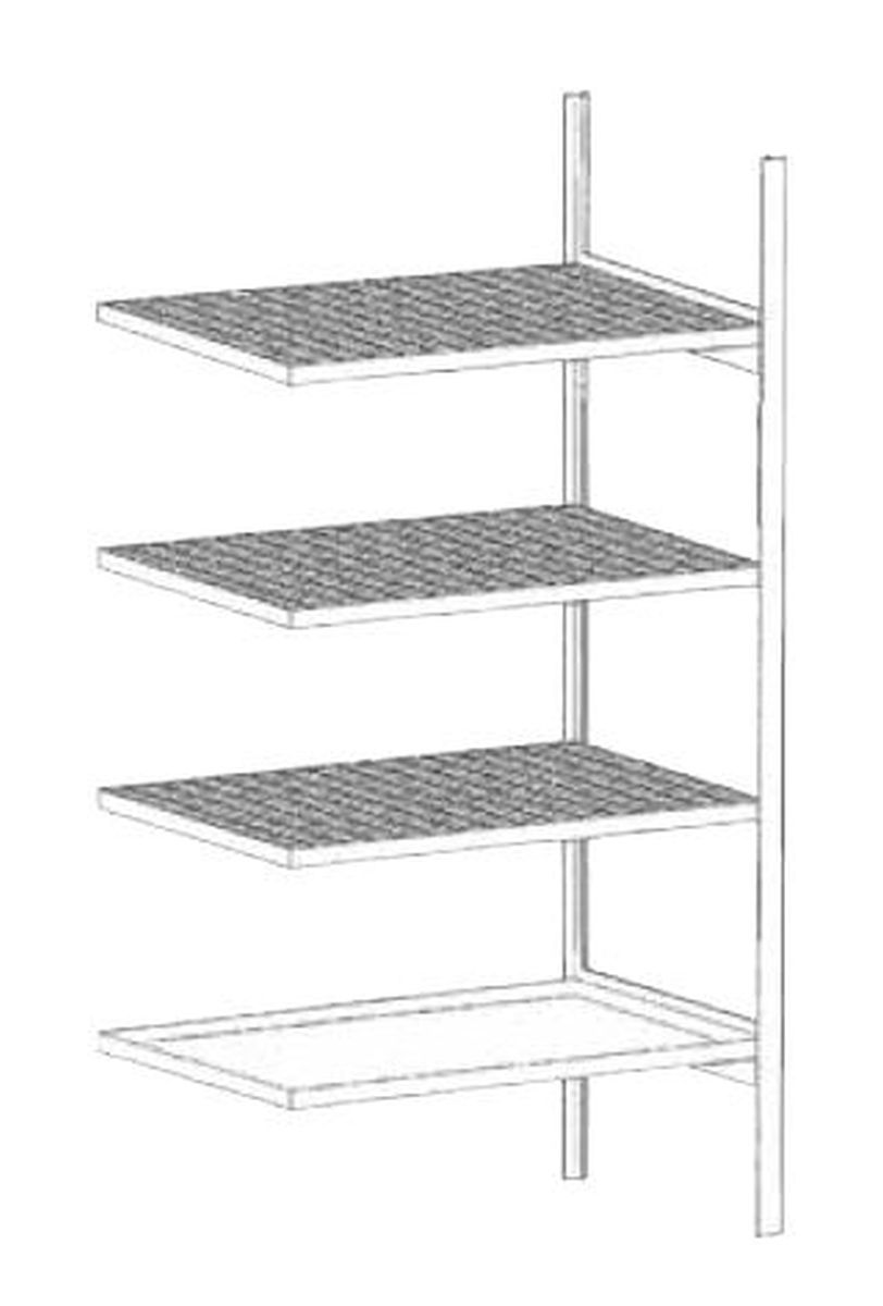 Gefahrstoffregal / Kleingebinderegal mit Auffangwanne 3018-4E, verzinkt