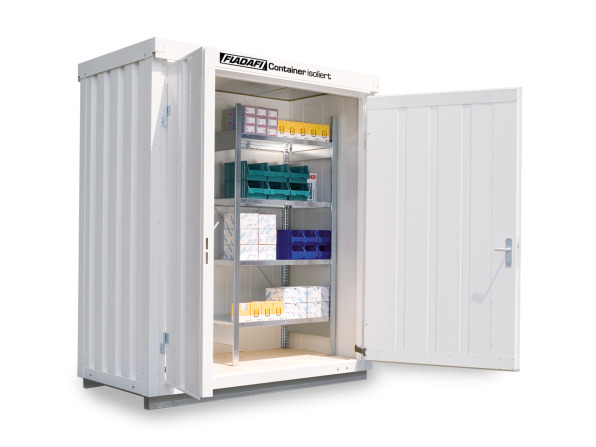 FLADAFI® Materialcontainer MC IC Pro 1100 mit 1-flügeliger Tür, Holzfußboden
