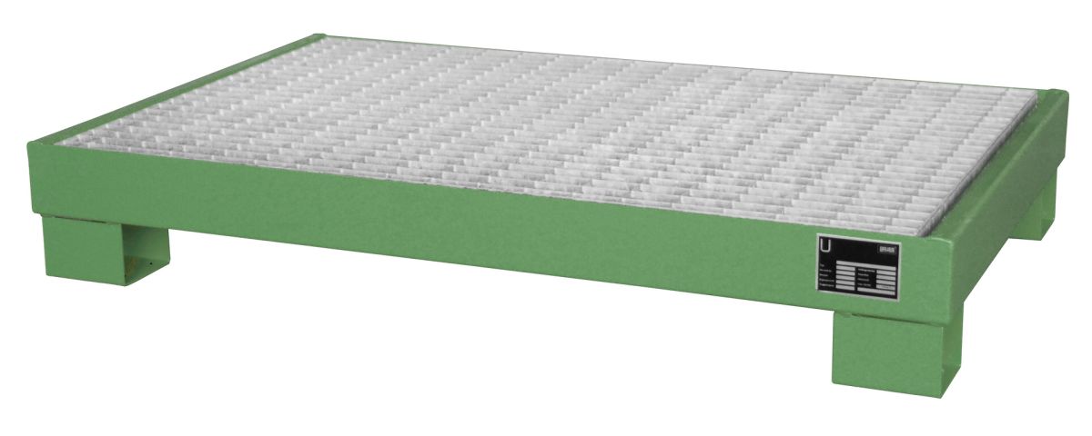 Auffangwanne AW 60-3/M resedagrün zur Lagerung von 60 l Fässern