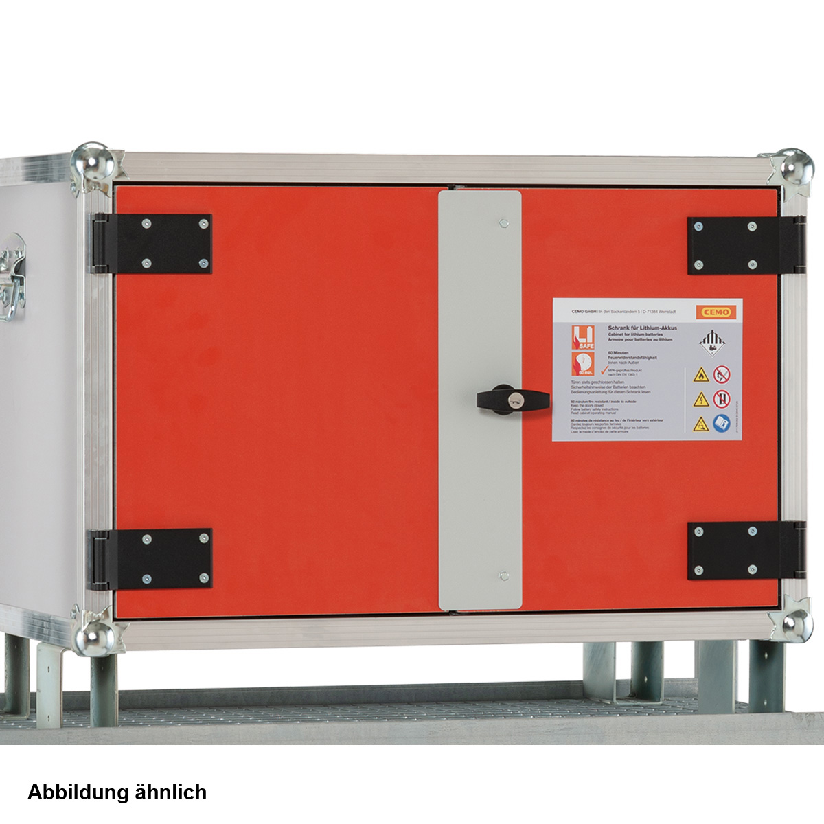 Li-SAFE Akku-Ladeschrank 8/5 lockEX Premium Plus, 1-ph, mit Rauchmelder, Steckdose, Lüftung, Füßen