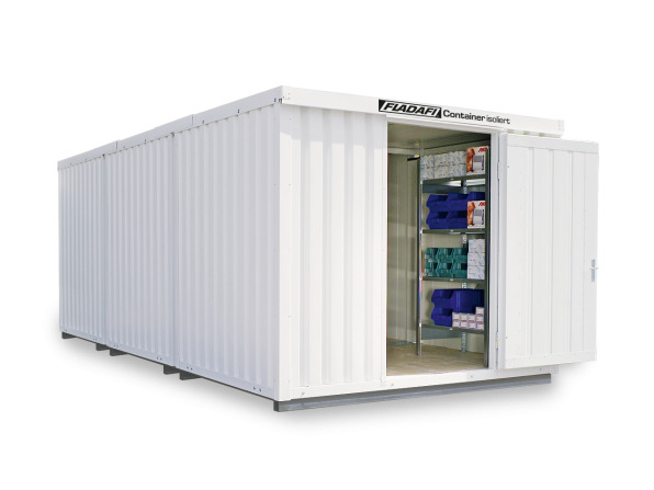 FLADAFI® Materialcontainer MC IC Pro 1360 mit 2-flügeliger Tür, Boden isoliert