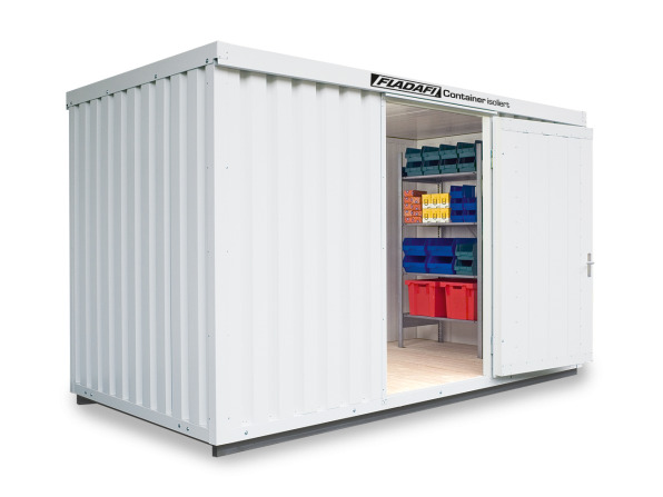 FLADAFI® Materialcontainer MC IC Pro 1400 mit 2-flügeliger Tür, Boden isoliert