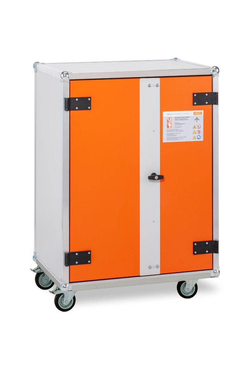 Li-SAFE Akku-Ladeschrank 8/10 lockEX Basic, 1-ph, mit Rauchmelder, Steckdose, Lüftung, Rollen