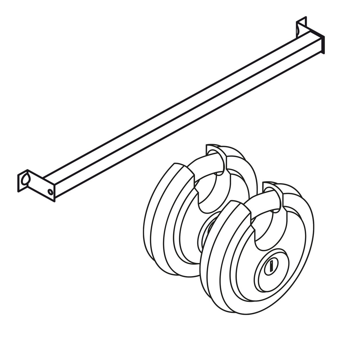 Einbruchsicherung für 2-flügelige Tür (B 1.830 mm)